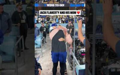 Jack Flaherty shares a moment with his mom after his great Game 1 start 💙