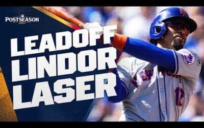 LEADOFF LINDOR LASER 💥 Francisco Lindor snaps the Dodgers consecutive Postseason scoreless IP streak