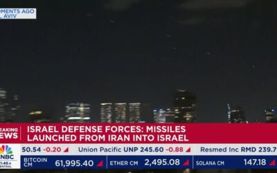 Missiles have been launched from Iran toward Israel. Missiles entering airspace in TelAviv