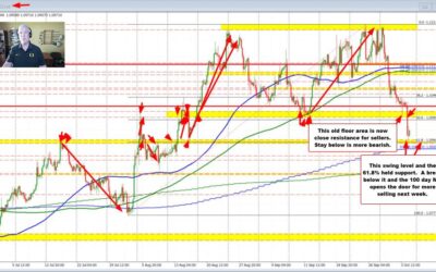 The EURUSD had moved lower to the next target support, setting the levels for next week.