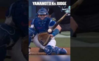 Yoshinobu Yamamoto strikes out Aaron Judge in a scoreless first inning 😤 #WorldSeries