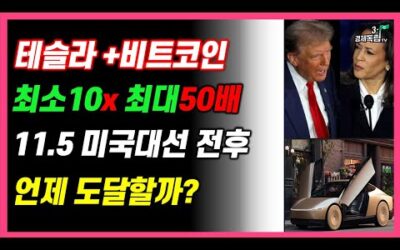 [테슬라 + 비트코인! 최소 10x 최대 50배!! 11월5일 미국 대선 전후? 언제 도달할까?? ]#3.1경제독립tv