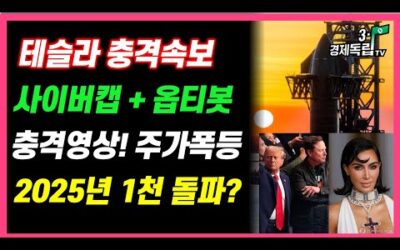 [테슬라 충격 속보!! 사이버캡 + 옵티봇..충격 영상!! 주가 폭등!! 2025년 1천 돌파?? ]#3.1경제독립tv