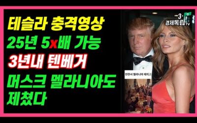 [테슬라 충격 영상!! 25년 5x배 가능.. 3년내 텐배거? 머스크 멜라니아도 제쳤다!! ]#3.1경제독립tv