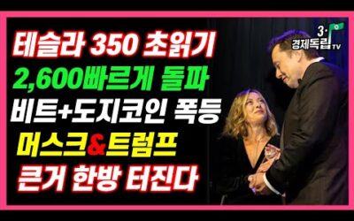 [테슬라350돌파! 2,600까지 빠르게 간다! 비트코인+도지코인 폭등! 대불장 힌트 미리 알려준 트럼프! 머스크 환상 콤비 4년갈 날아간다]#3.1경제독립tv