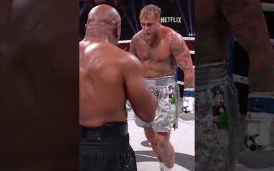 Jake Paul bows to Mike Tyson at the end of the match #PaulTyson