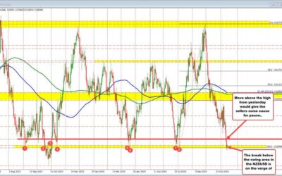 NZDUSD trades to and through lows going back to 2023 but bouncing