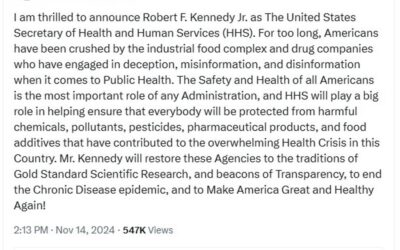 Trump picks Robert F. Kennedy Jr as Secretary of Health and Human Services