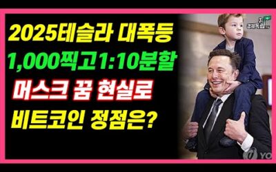 [2025 테슬라 대박! 1,000찍고 1:10주식분할까지! 머스크 꿈 현실로! 비트코인 어디가지 오를까? ]#3.1경제독립tv