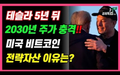 [ 테슬라, 5년 뒤..2030년 주가 충격!! 미국, 비트코인 전략 자산 이유는??]#3.1경제독립tv