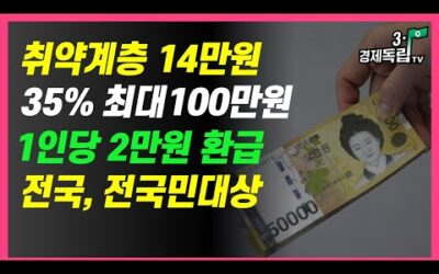 [속보]취약계층 문화이용권14만원! 전국 전국민 최대35%할인 100만원지원! 1인당2만원 환급!싹다 받으세요]#3.1경제독립tv