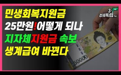 [전국민 민생회복지원금!! 25만원 어떻게 되고있나?지자체별 지원금 지급속보! 2025년 생계급여 지급기준 바뀐다 ]#3.1경제독립tv