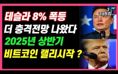 [테슬라 8% 폭등!! 더 충격전망 나왔다!! 2025년 상반기 비트코인 랠리 시작?]#재테크#해외주식#테슬라#비트코인#3.1경제독립tv