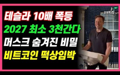 [테슬라10배 3천달러! 2027년 머스크 충격! 비트코인 폭등 임박]#3.1경제독립tv