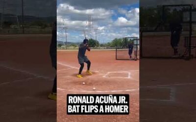 Ronald Acuña Jr. is back mashing baseballs 😳 🎥: academiaizturis/IG