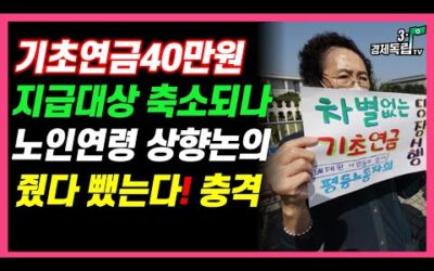 [기초연금 40만원 지급대상 축소되나?노인연령 상향논의! 줬다 뺏는다 충격!!]#3.1경제독립tv