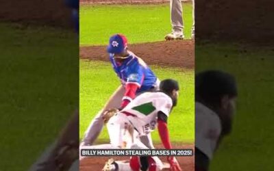 It’s 2025 and Billy Hamilton is still causing chaos on the bases! #CaribbeanSeries