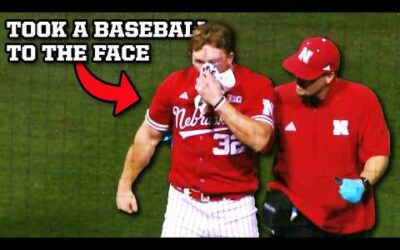 Nebraska pitcher pumps up the crowd after getting drilled in the face, a breakdown