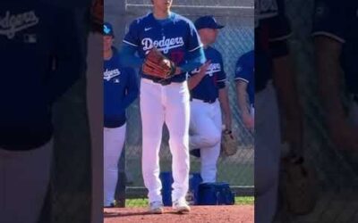 Shohei Ohtani is back on the mound throwing his first bullpen of Spring Training!